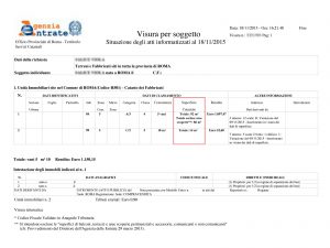 Un esempio di visura catastale